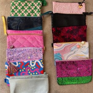 Colorful Cosmetic Bag Set of 11 Ipsy bags 
Only one is gently used.